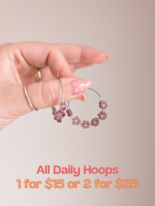 Daily Hoops - Amethyst Flowers