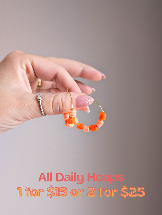 Daily Hoops - Heishi - Orange Creamsicle Colorblock