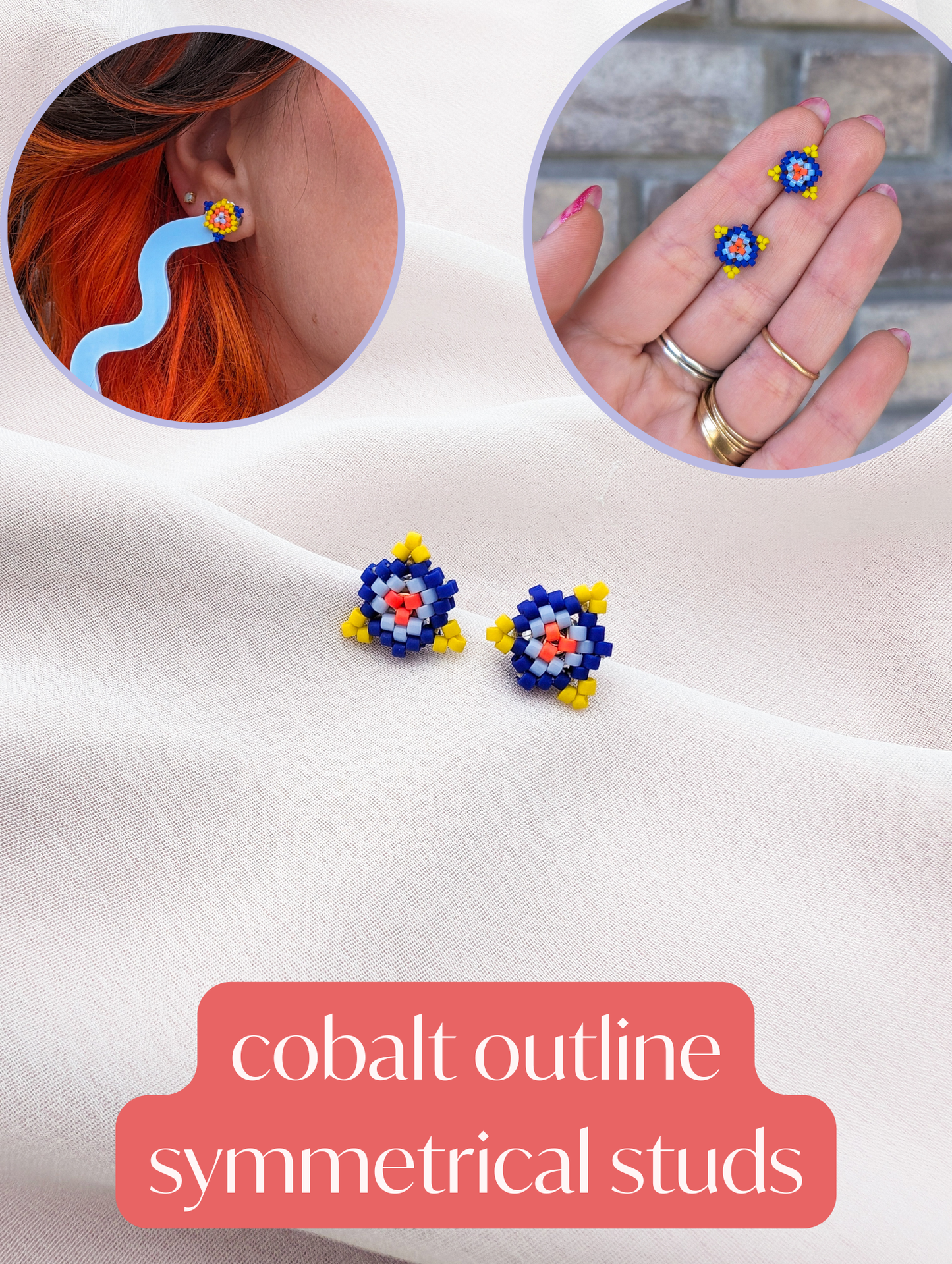 Triangle Studs - Cobalt, Mandarin, Citron, Periwinkle