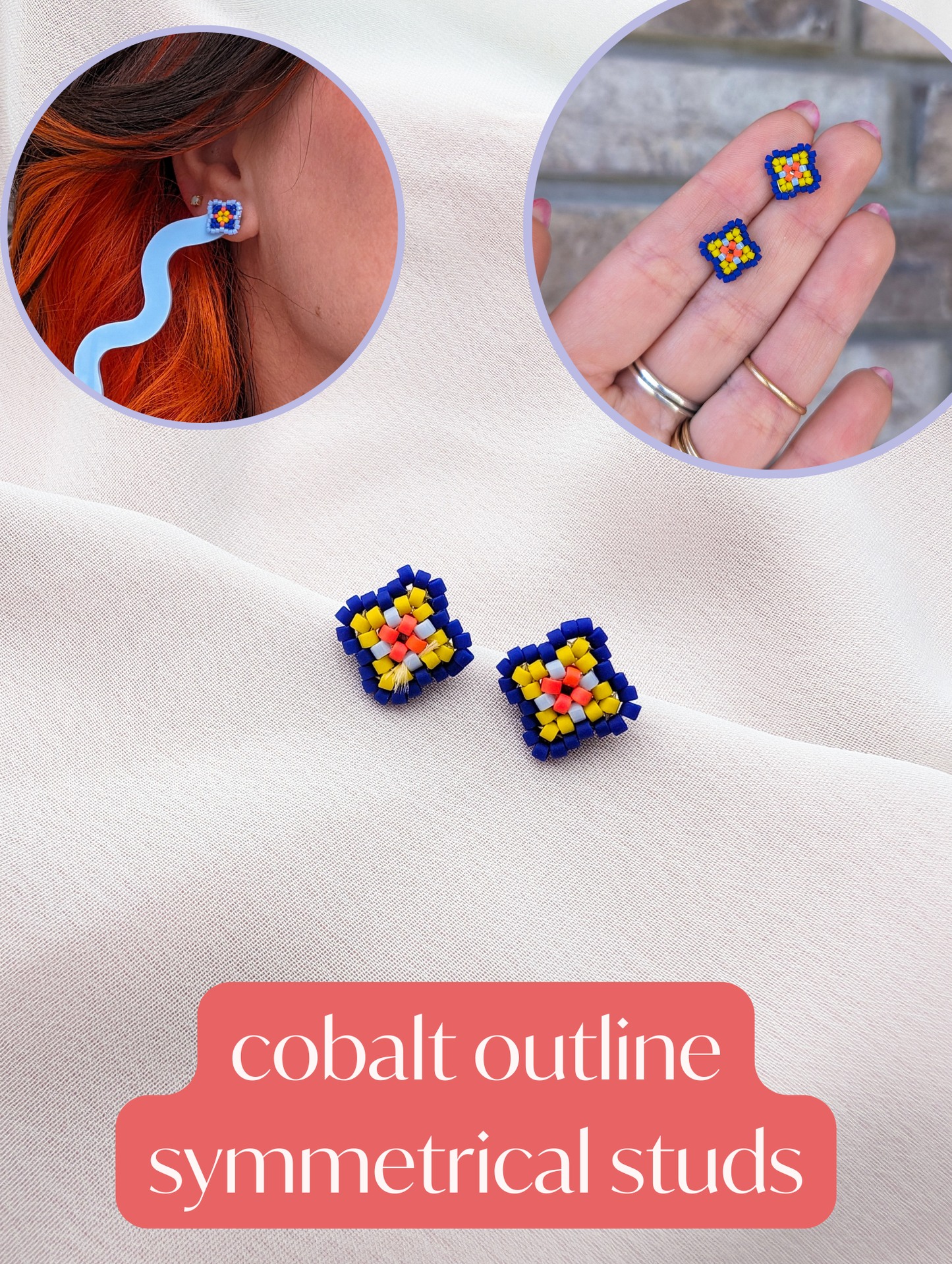 Diamond Studs - Cobalt, Periwinkle, Citron, Mandarin