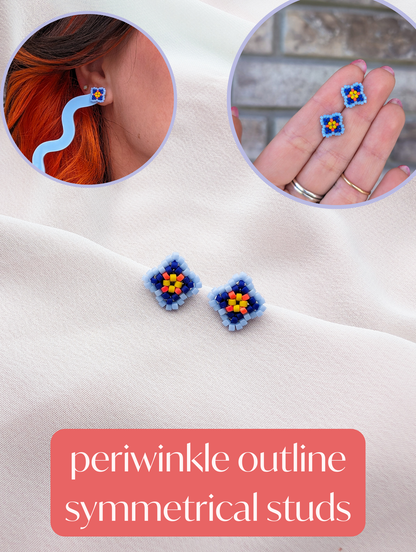 Diamond Studs - Cobalt, Periwinkle, Citron, Mandarin