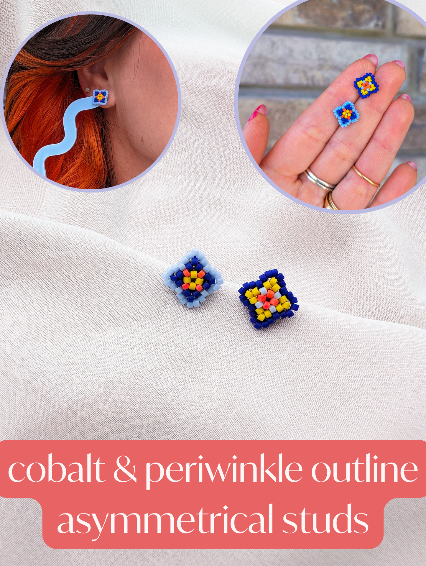 Diamond Studs - Cobalt, Periwinkle, Citron, Mandarin