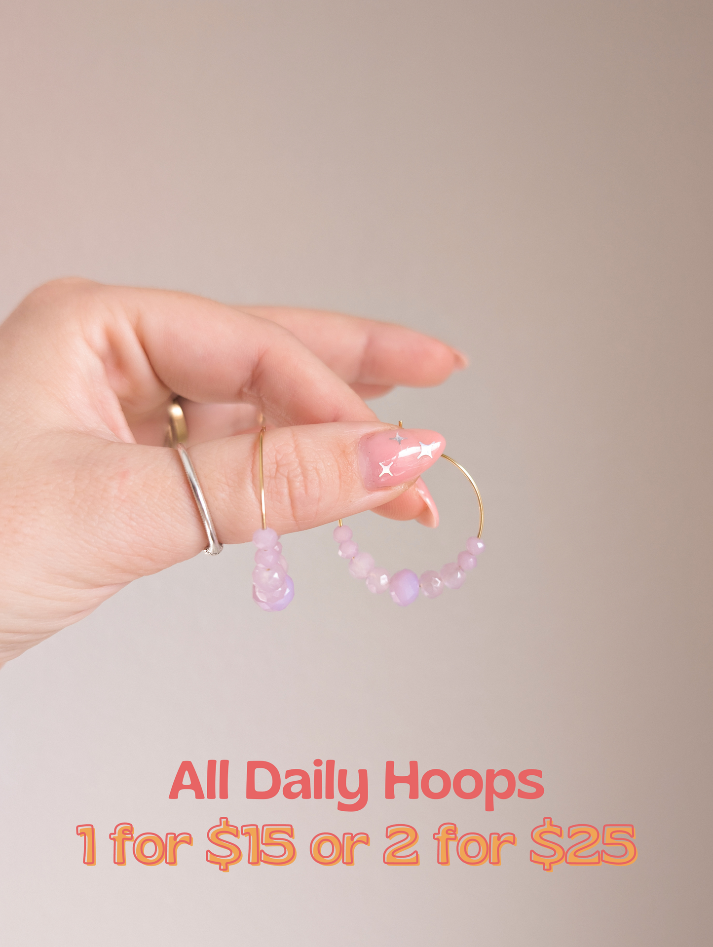 Daily Hoops - Softest Lilac Crystals