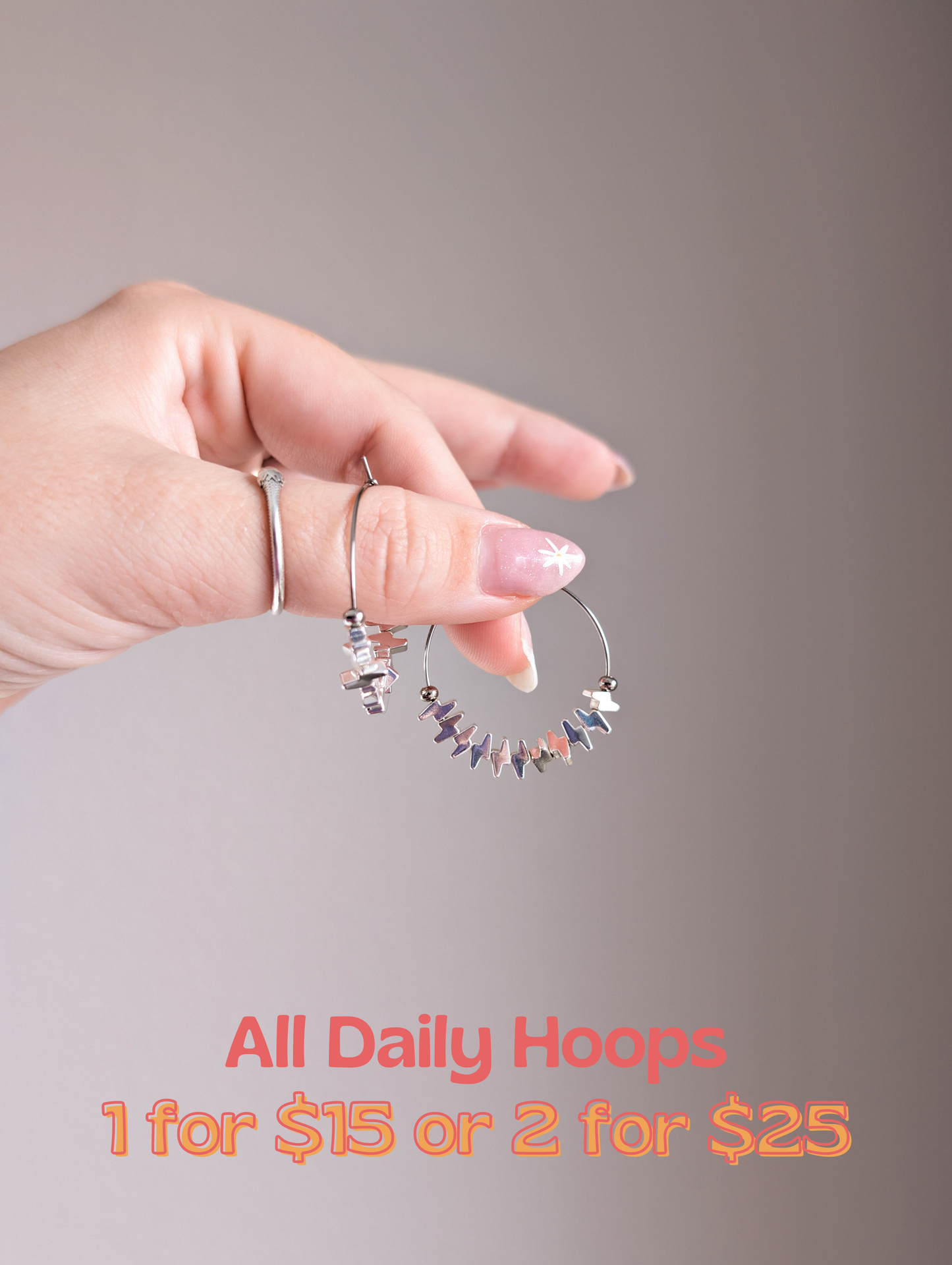 Daily Hoops - Bolts - Silver Grade AA Hematite