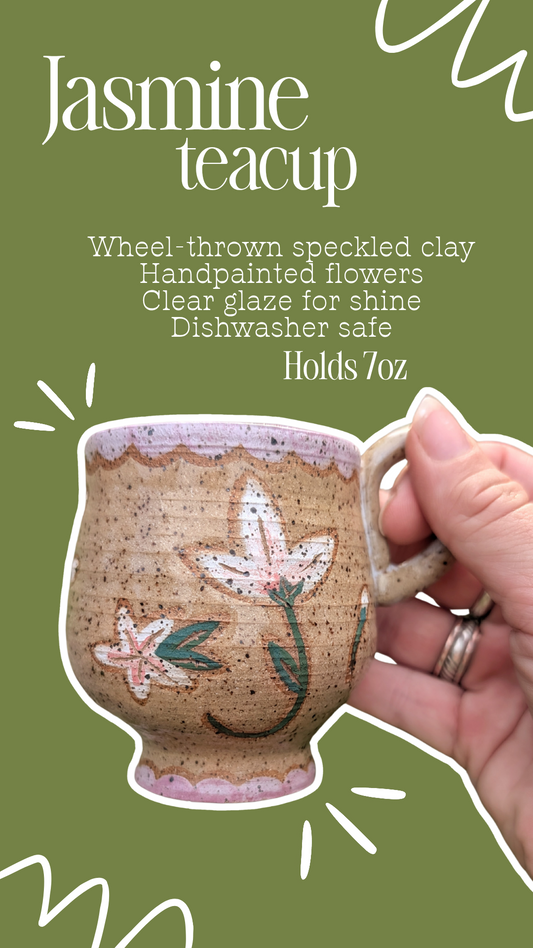 Pottery - Jasmine Teacup - 7 oz