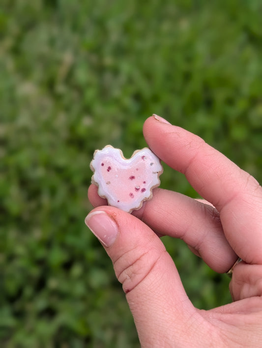Fridge Magnet - Stoneware Pottery - Heart - Cherry Poptart