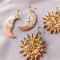 Sun & Moon - White & Gold & Copper - Hand Painted