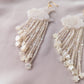Moon Fringe - Midi - Snow Quartz - Mother of Pearl Stars & Faceted Pearls - Buffed - Glimmer
