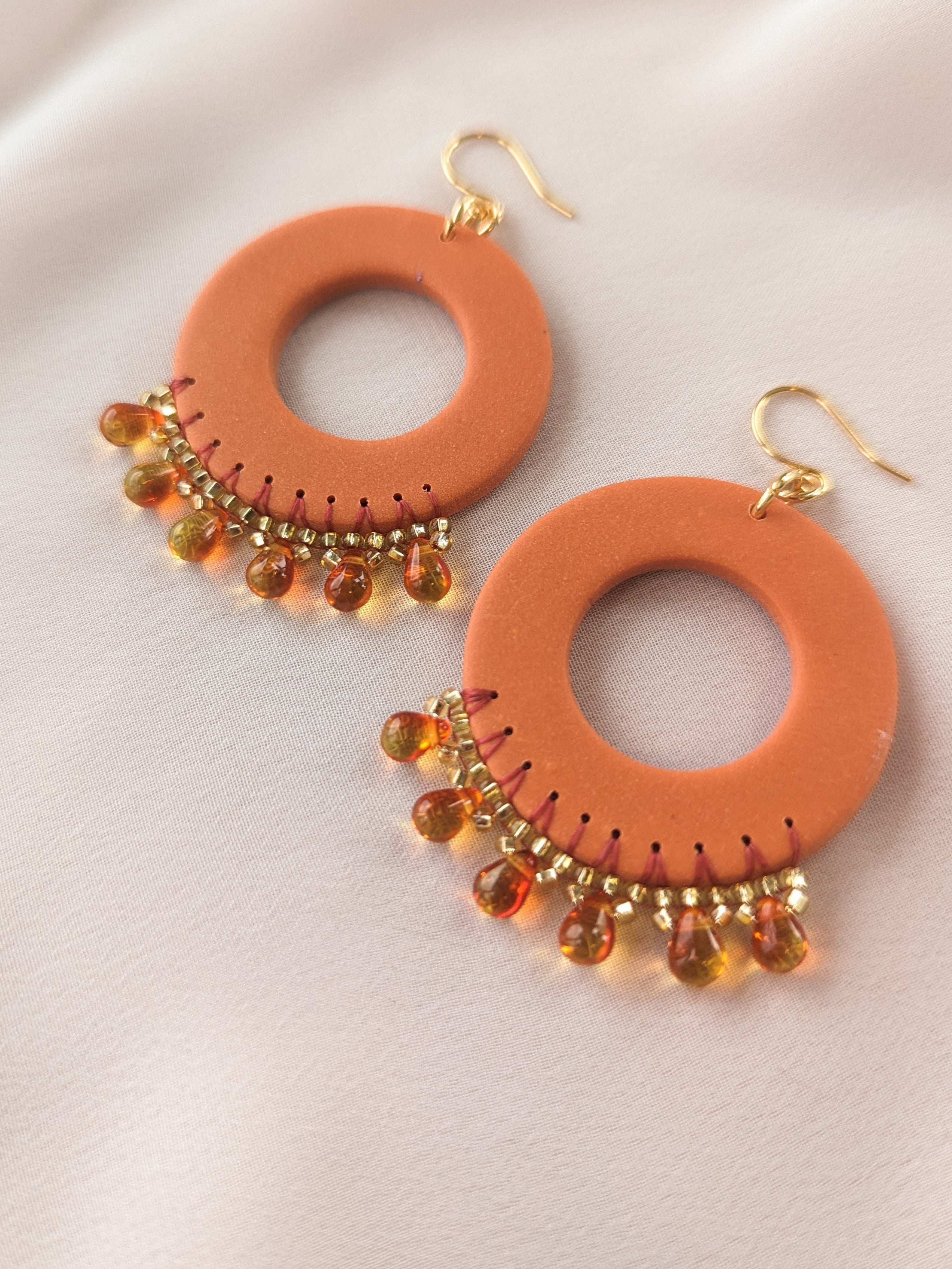 Buy Saraf RS Jewellery Rose Gold Plated White AD Studded Modern Chandbalis Earrings  online