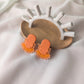Oval Stud - Pumpkin & Peach  - Made To Order
