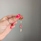 Charm - Pink Opal Hibiscus, Faceted Pearl, Shell Star, Crystal