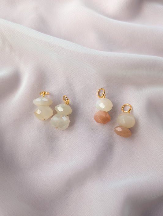 Charms - Faceted Chunky Moonstones