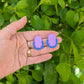 Oval Stud - Dipped - Grape & Periwinkle