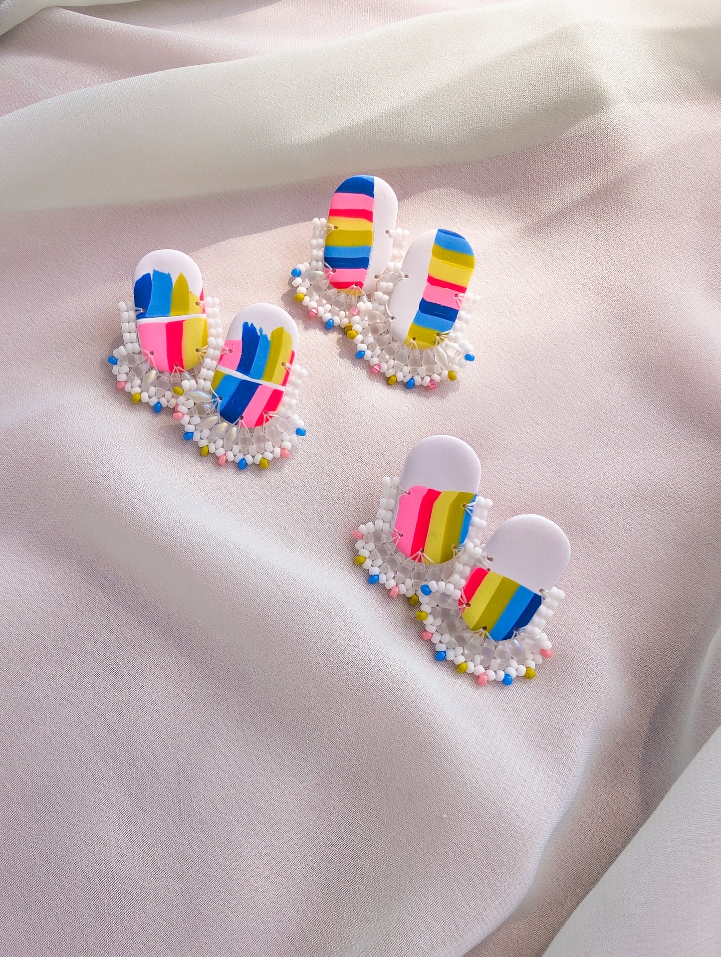 Oval Stud - Summer Stripes - Limited