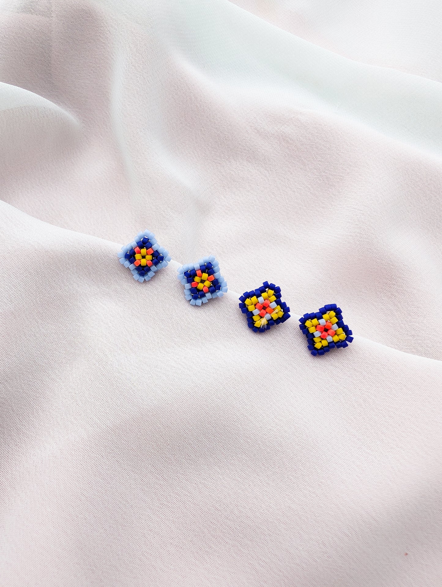 Diamond Studs - Cobalt, Periwinkle, Citron, Mandarin