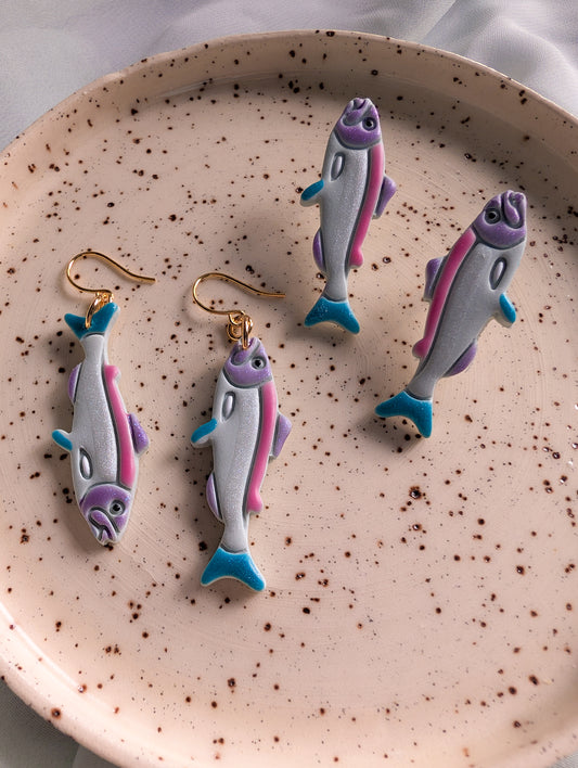 Sardines - Hand Painted Clay