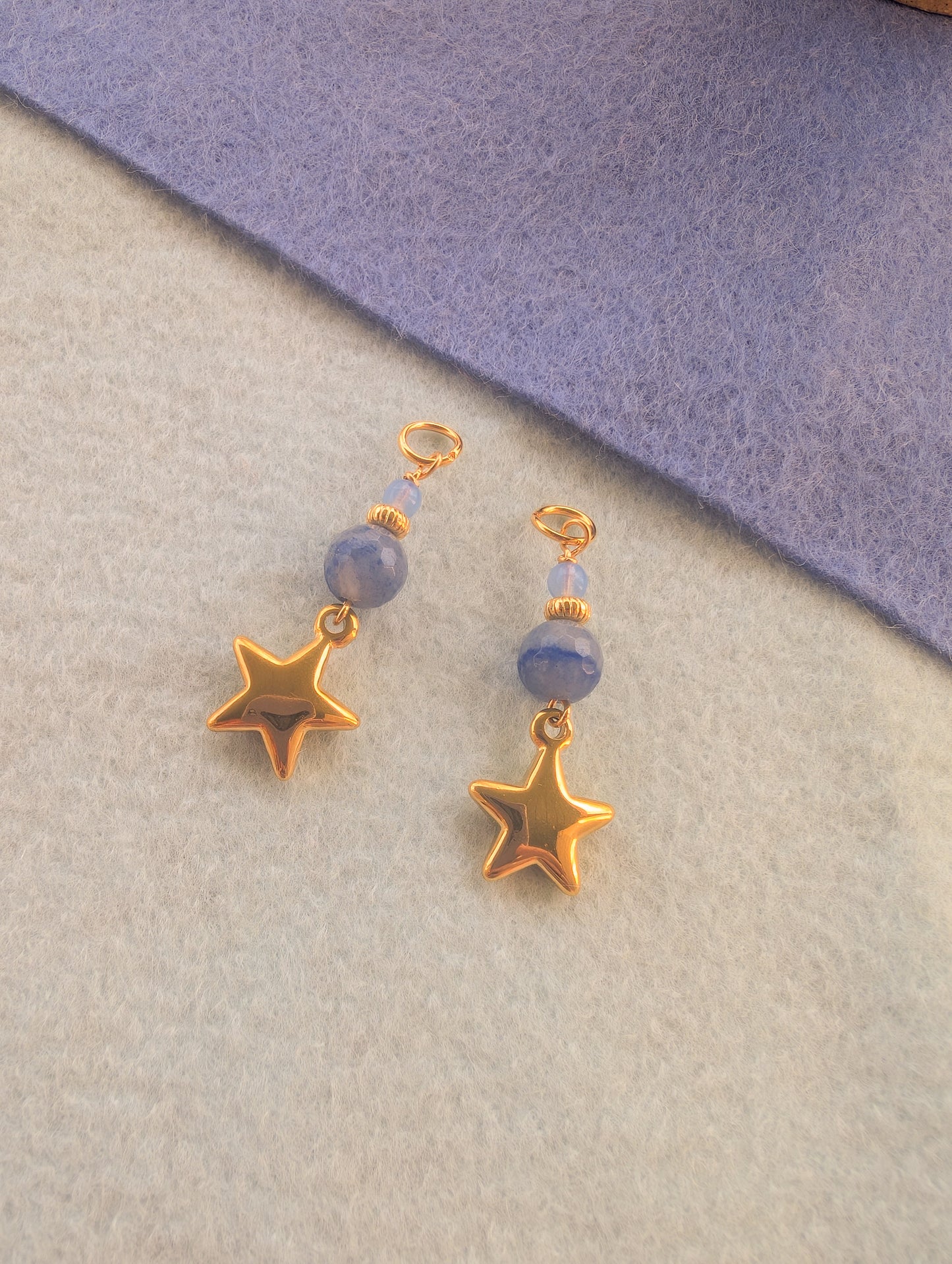 Charms - Blue Aventurine - Golden Stars