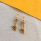 Charms - Laser Etched Champagne Drop& Peach Zircon - Golden Stars