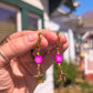 Charms - Fuchsia River Shell & Lemon Zircon - Golden Star