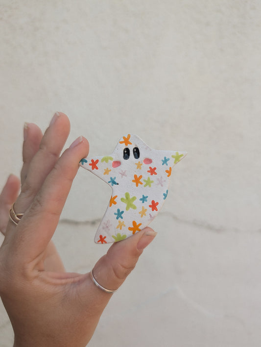 Magnet - Floral Ghostie - Stoneware
