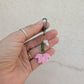 Bag Charm - Pink Flower & Mushroom