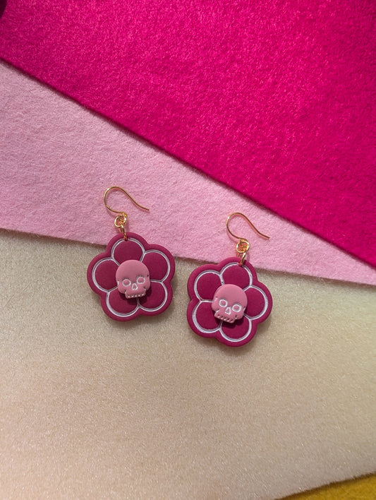 Skullie Daisies - Pinks