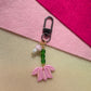 Bag Charm - Pink Flower & Mushroom