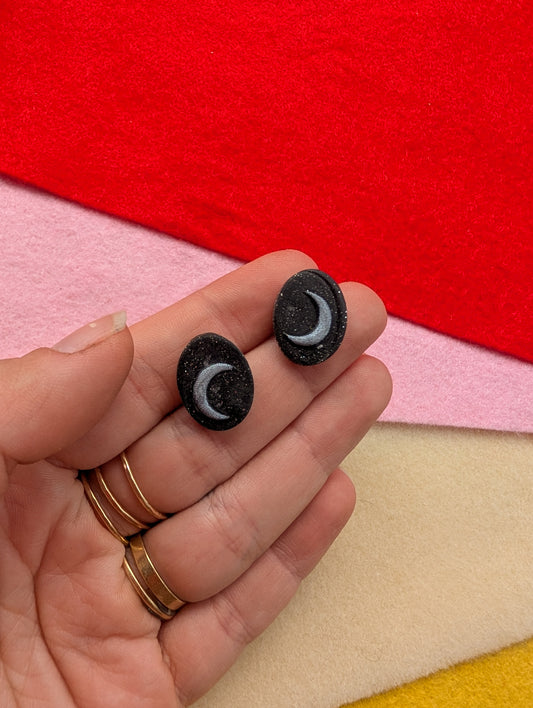 Night Sky & Moon Stud