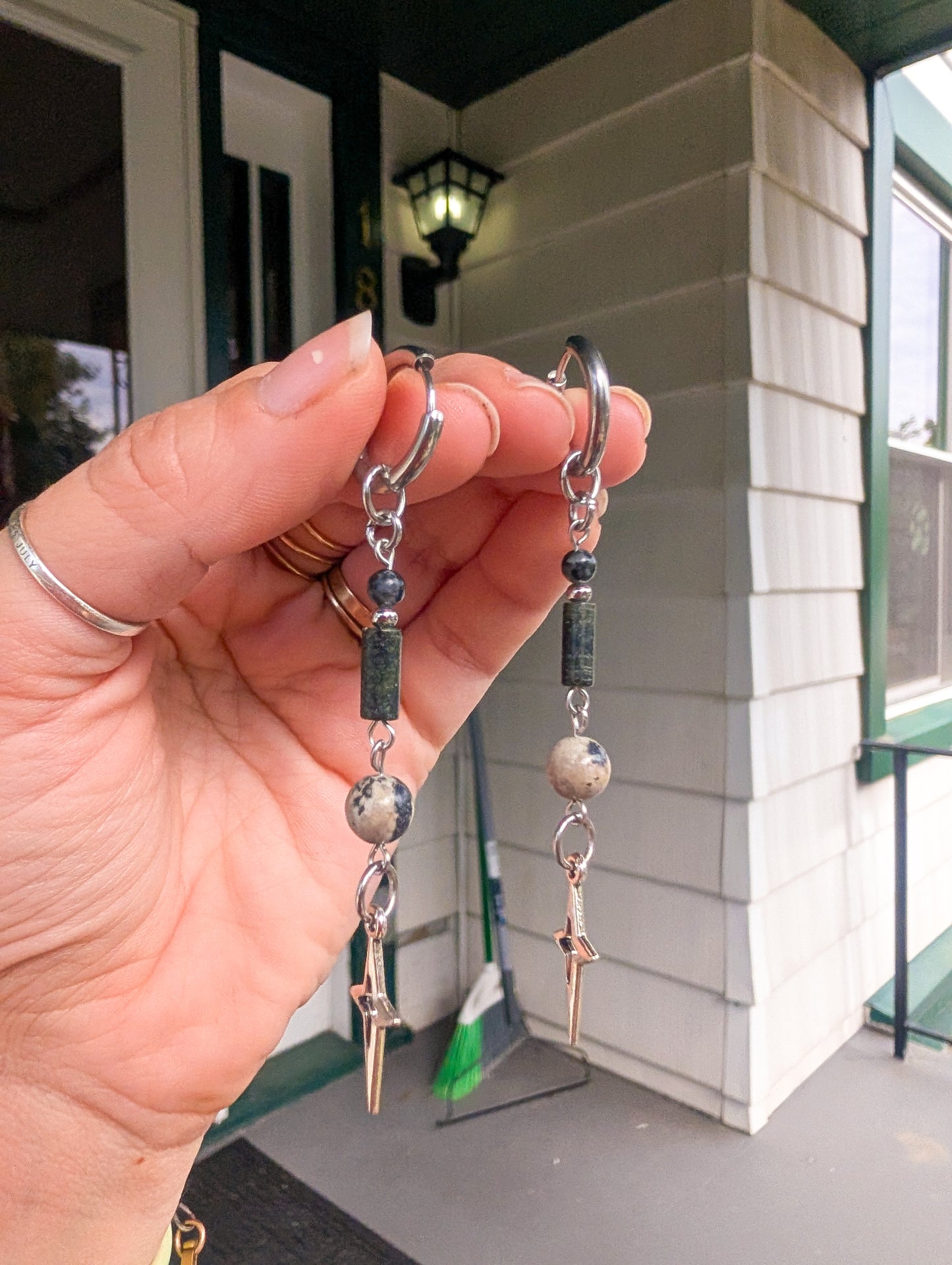 Glimmer - Snowflake Obsidian Column, Black Onyx
