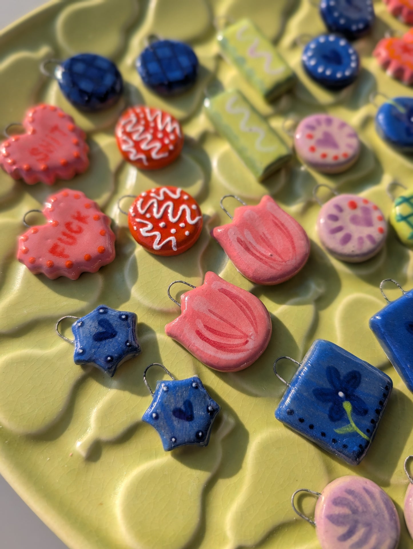 Charms - Stoneware - Two-Tulips