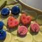 Charms - Stoneware - Pink Scalloped Hearts & Flowers
