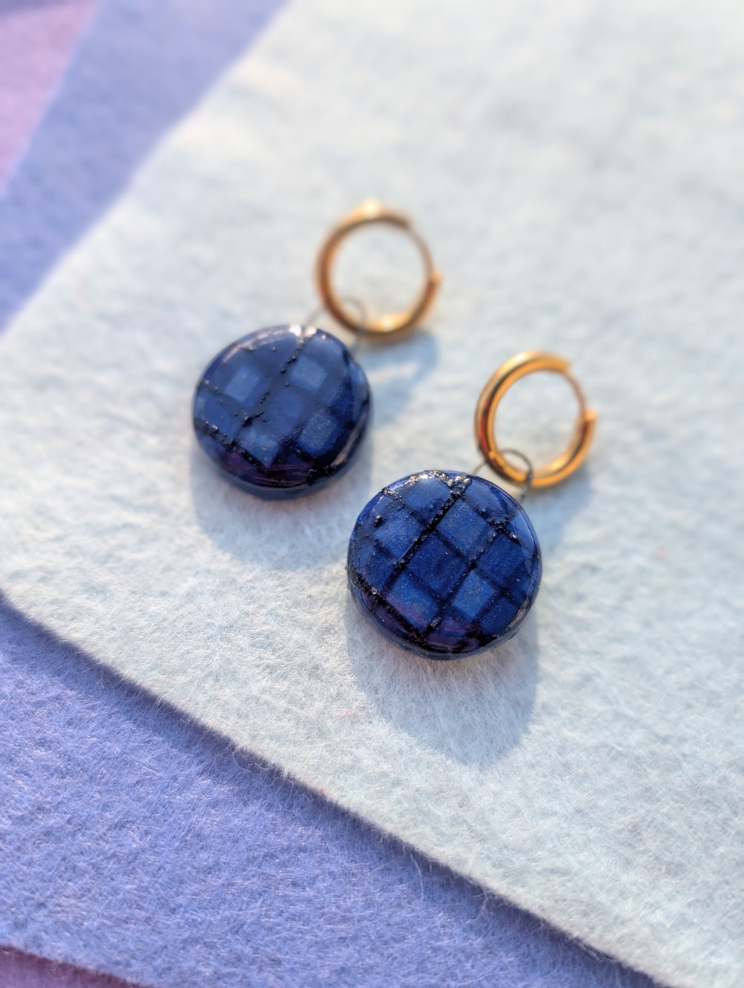 Charms - Stoneware - Cobalt Checkerboard
