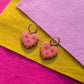 Charms - Stoneware - Pink Scalloped Hearts & Flowers