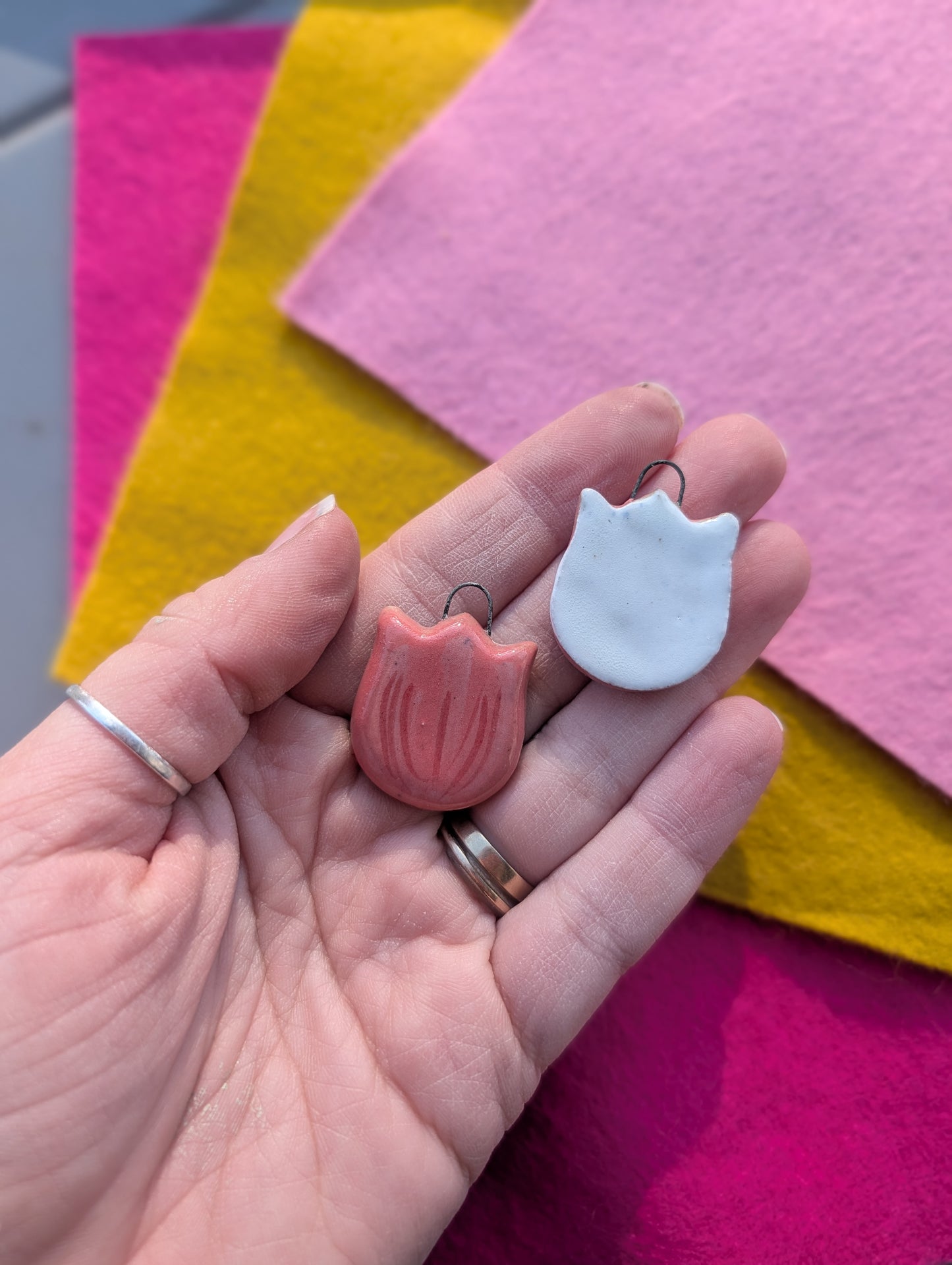 Charms - Stoneware - Two-Tulips