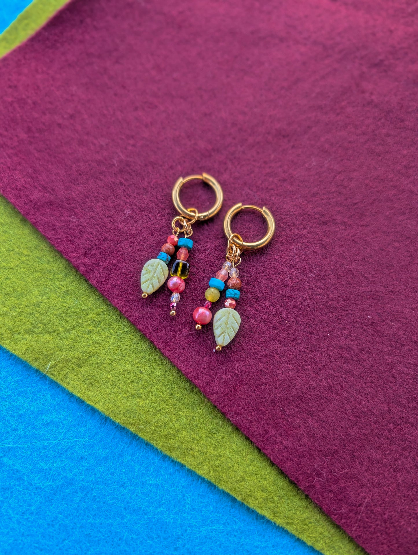 Apetite Leaf, Freshwater Pearl, Turquoise, Goldstone, Citrine - Gemstone Gallery #9