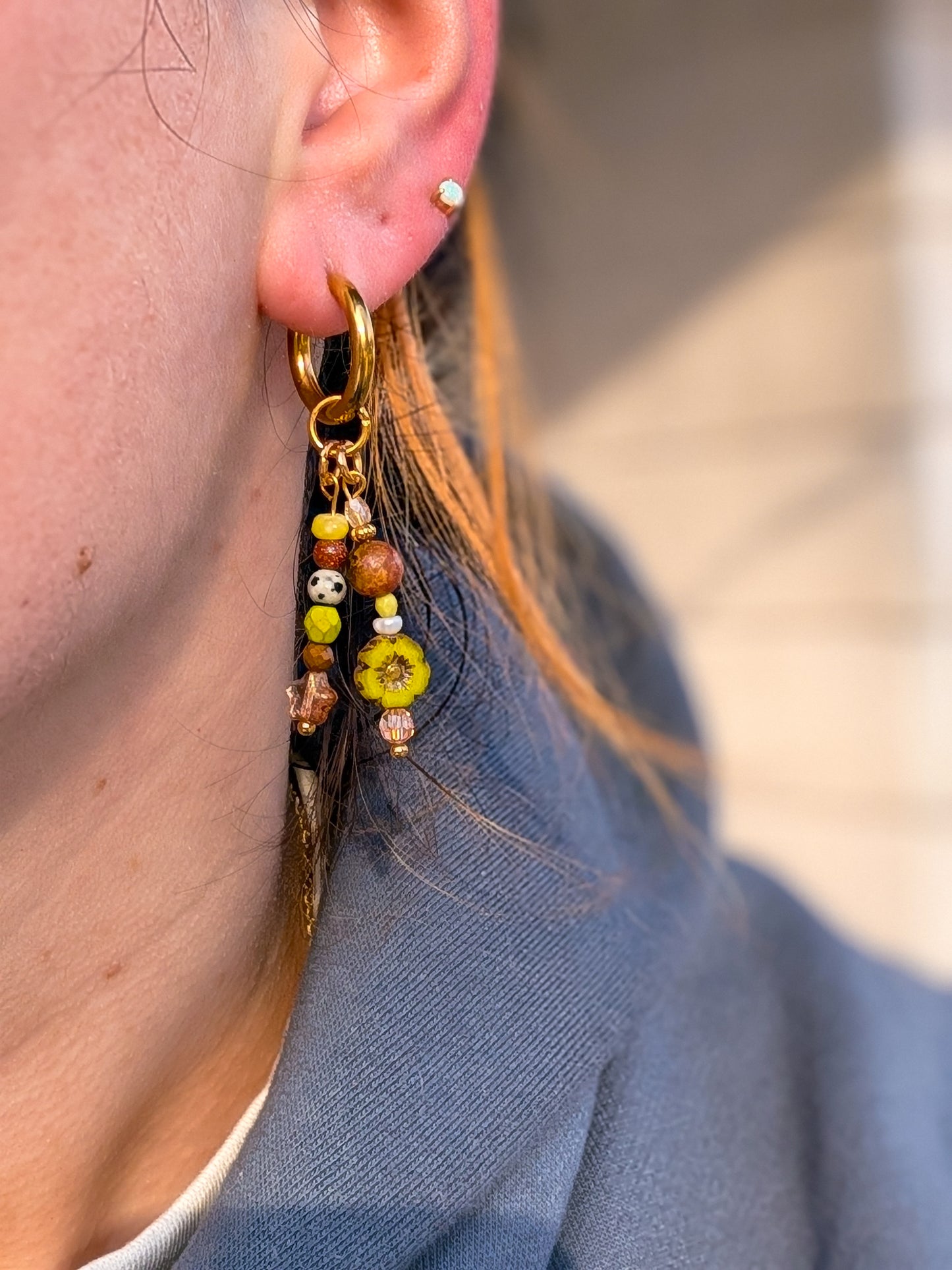 Dalmatian Jasper, Strawberry Quartz, Pearl, Daisy - Gemstone Gallery #7