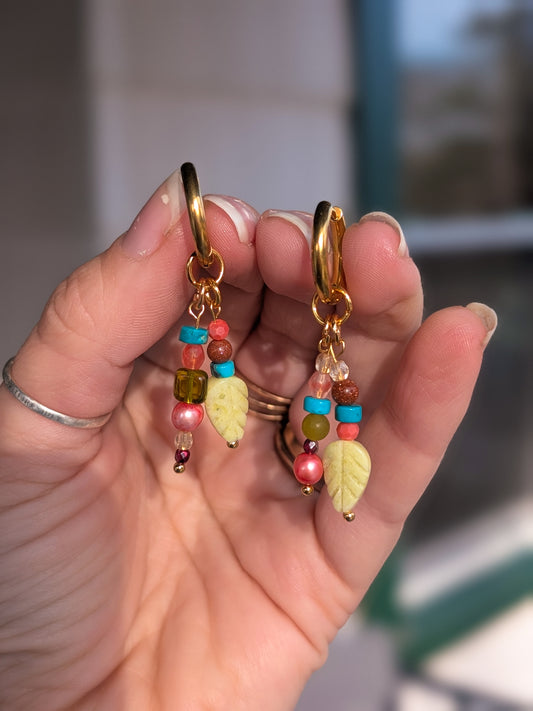 Apetite Leaf, Freshwater Pearl, Turquoise, Goldstone, Citrine - Gemstone Gallery #9