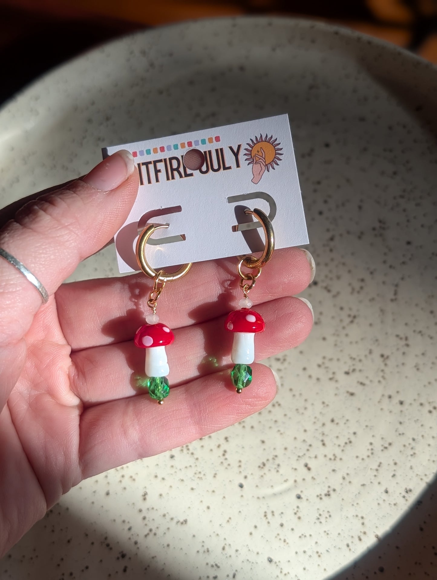 Charms - Glass Mushroom