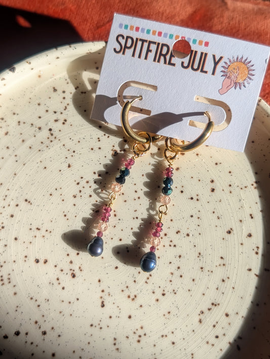 Charms - Gems - Garnet, Rose Quartz, Freshwater Pearl, Onyx, Obsidian