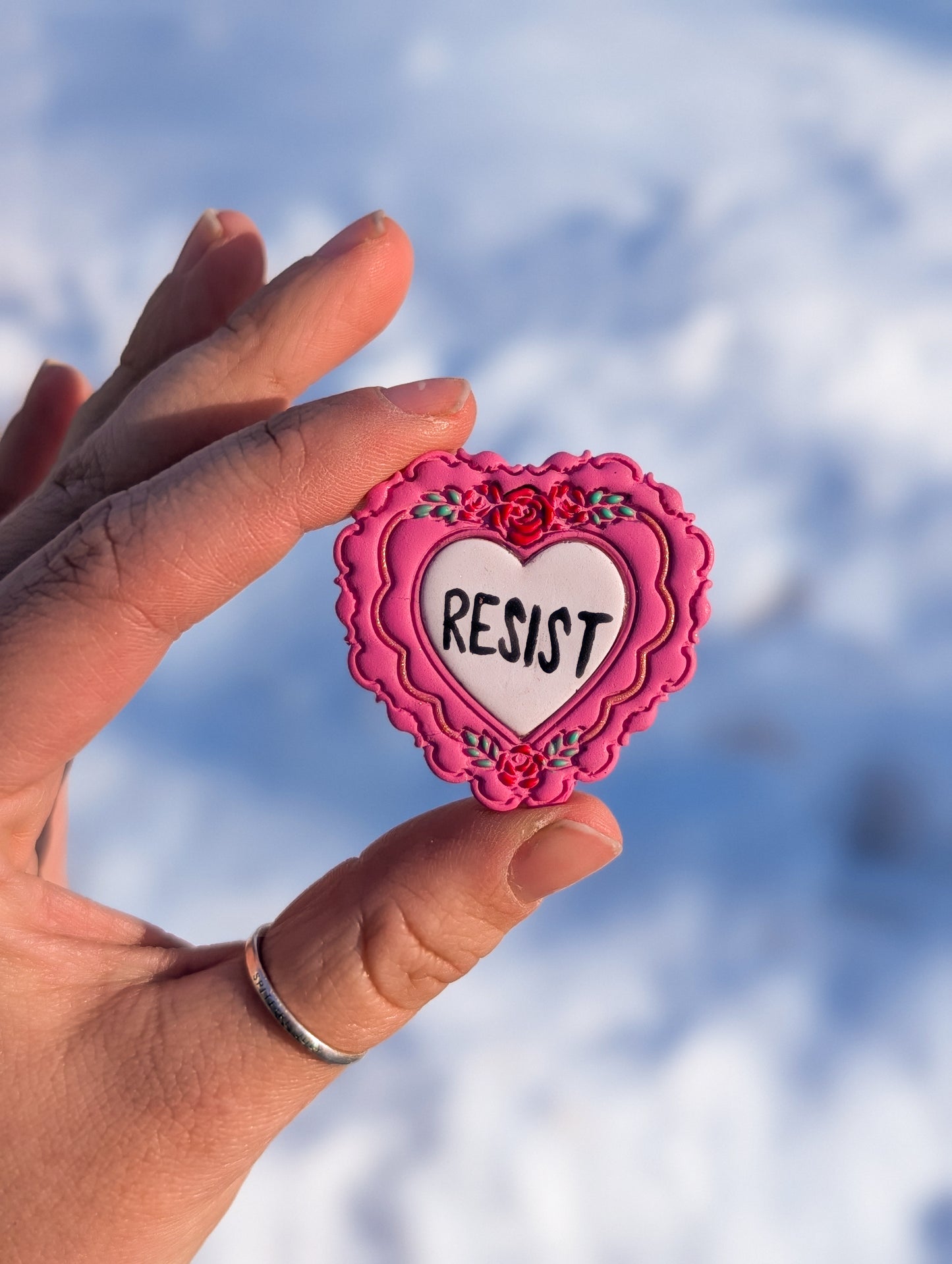 Fridge Magnets - Resist Floral Heart - 100% donated to NE Appleseed