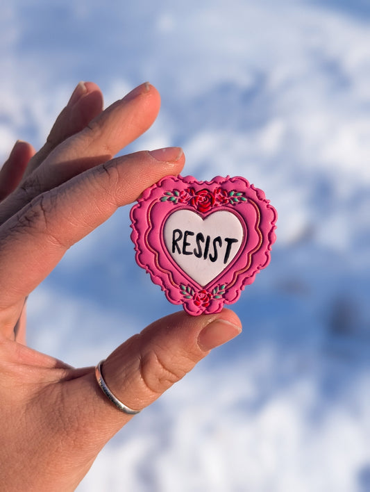 Fridge Magnets - Resist Floral Heart - 100% donated to NE Appleseed