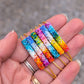 Necklace - Full Spectrum Rainbow - 18 inch Gold Plated Stainless Steel Snake Chain