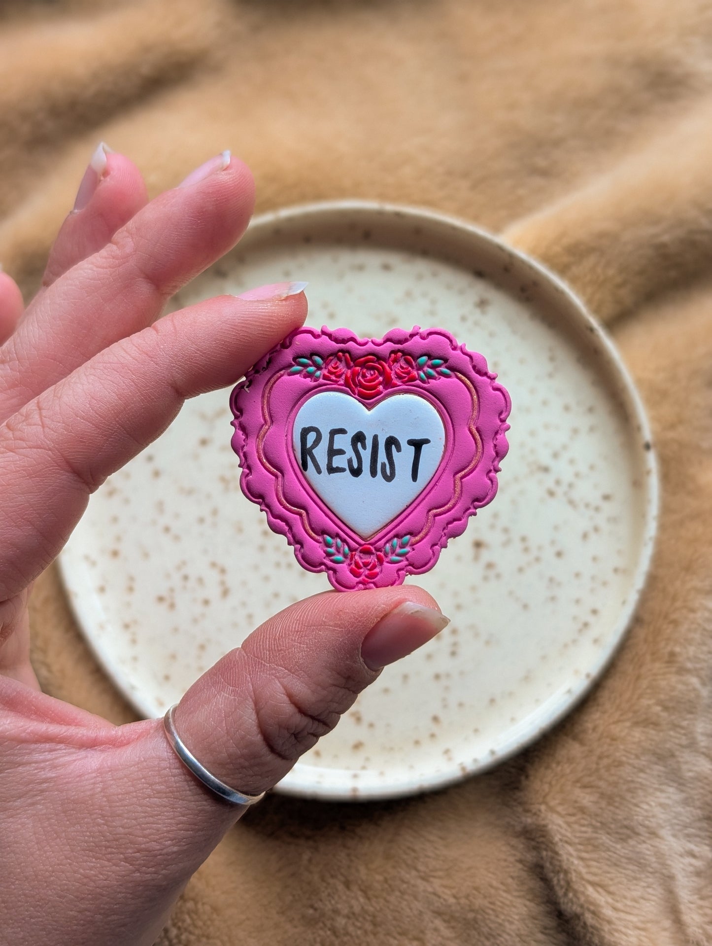Fridge Magnets - Resist Floral Heart - 100% donated to NE Appleseed