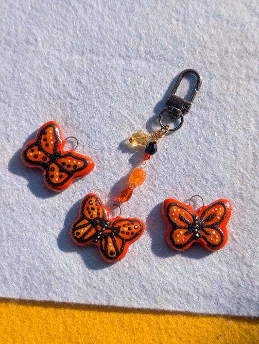 Bag Charm - Monarch Butterfly - Stoneware Pottery
