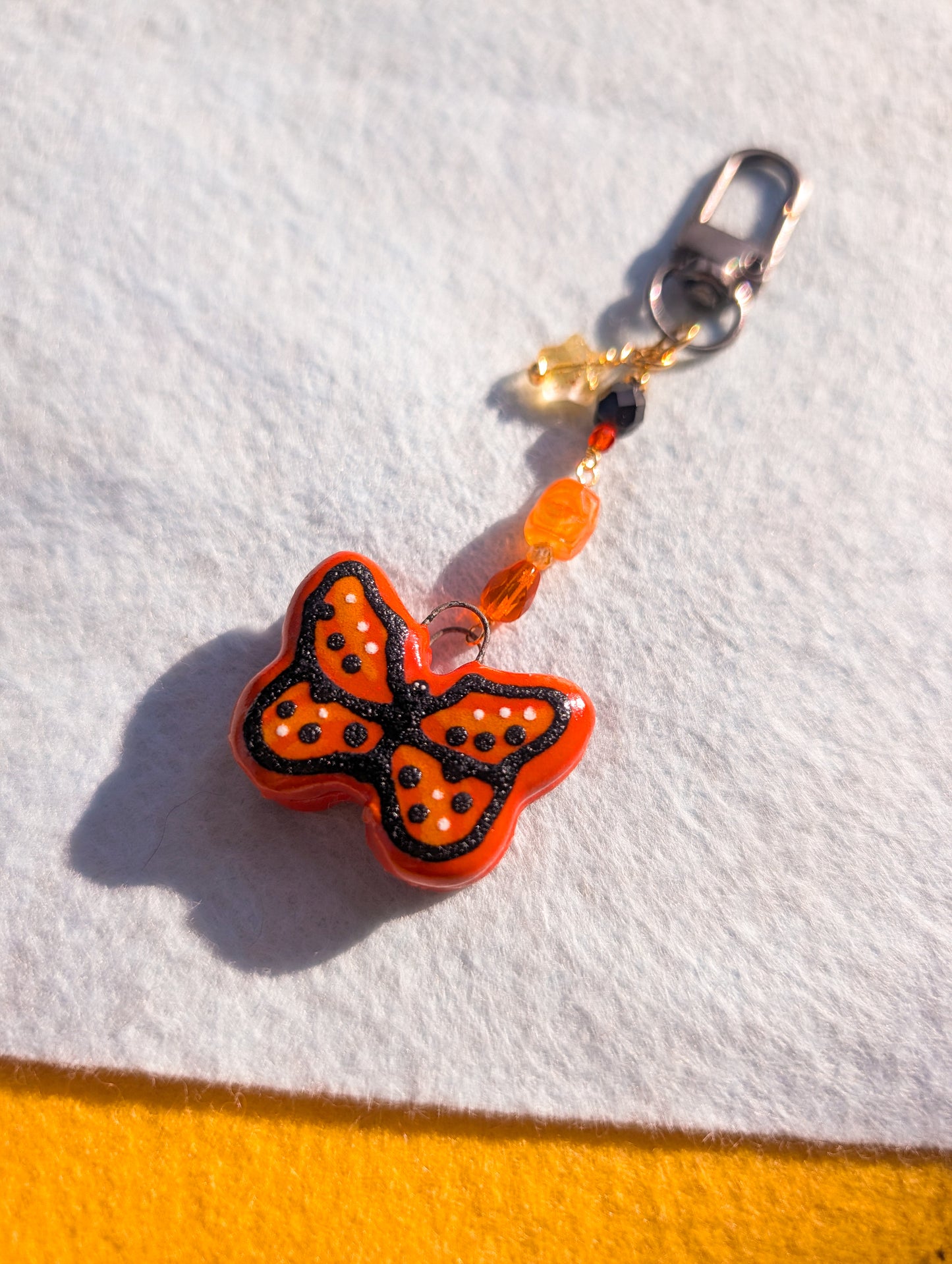 Bag Charm - Monarch Butterfly - Stoneware Pottery