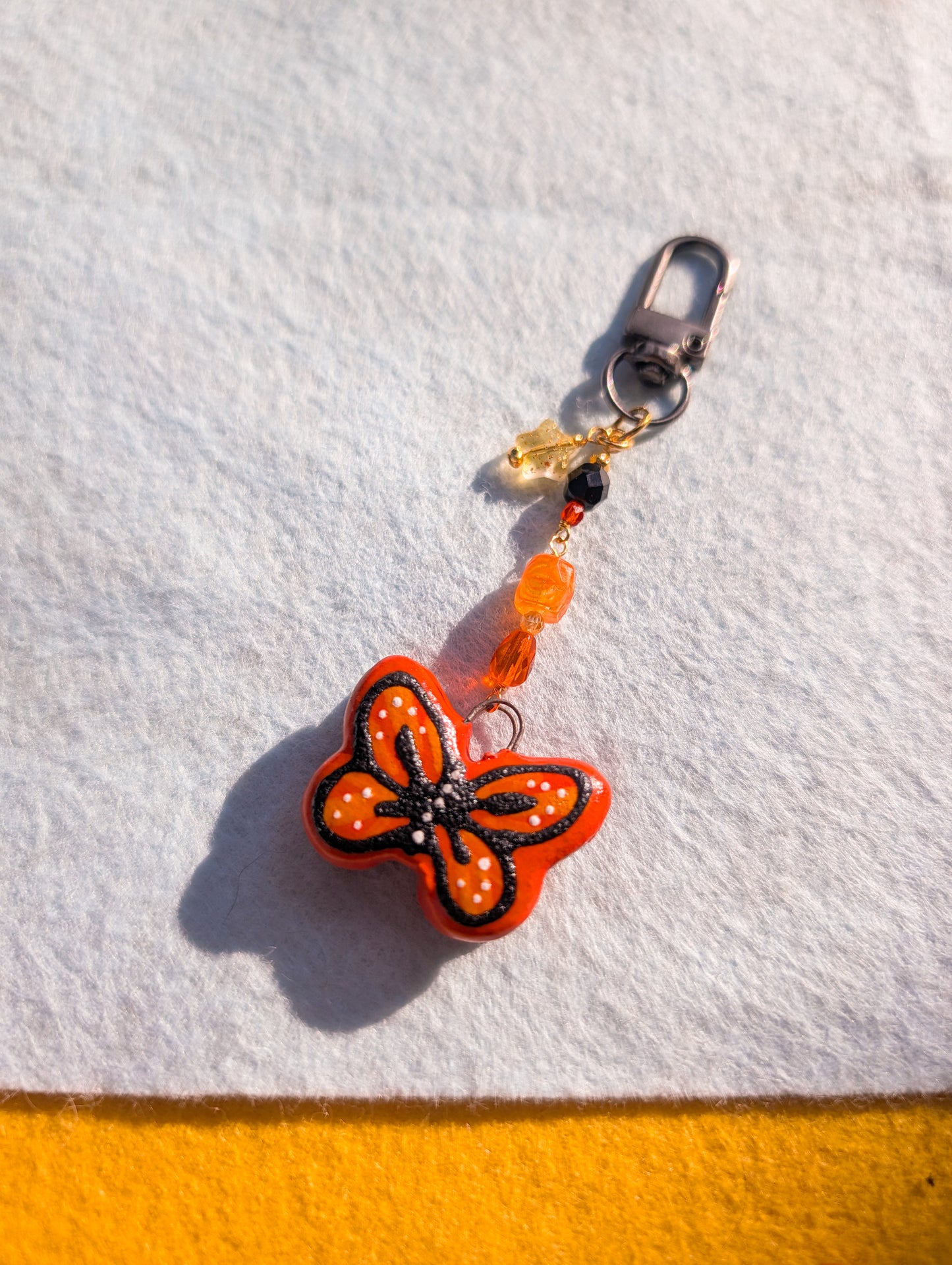 Bag Charm - Monarch Butterfly - Stoneware Pottery
