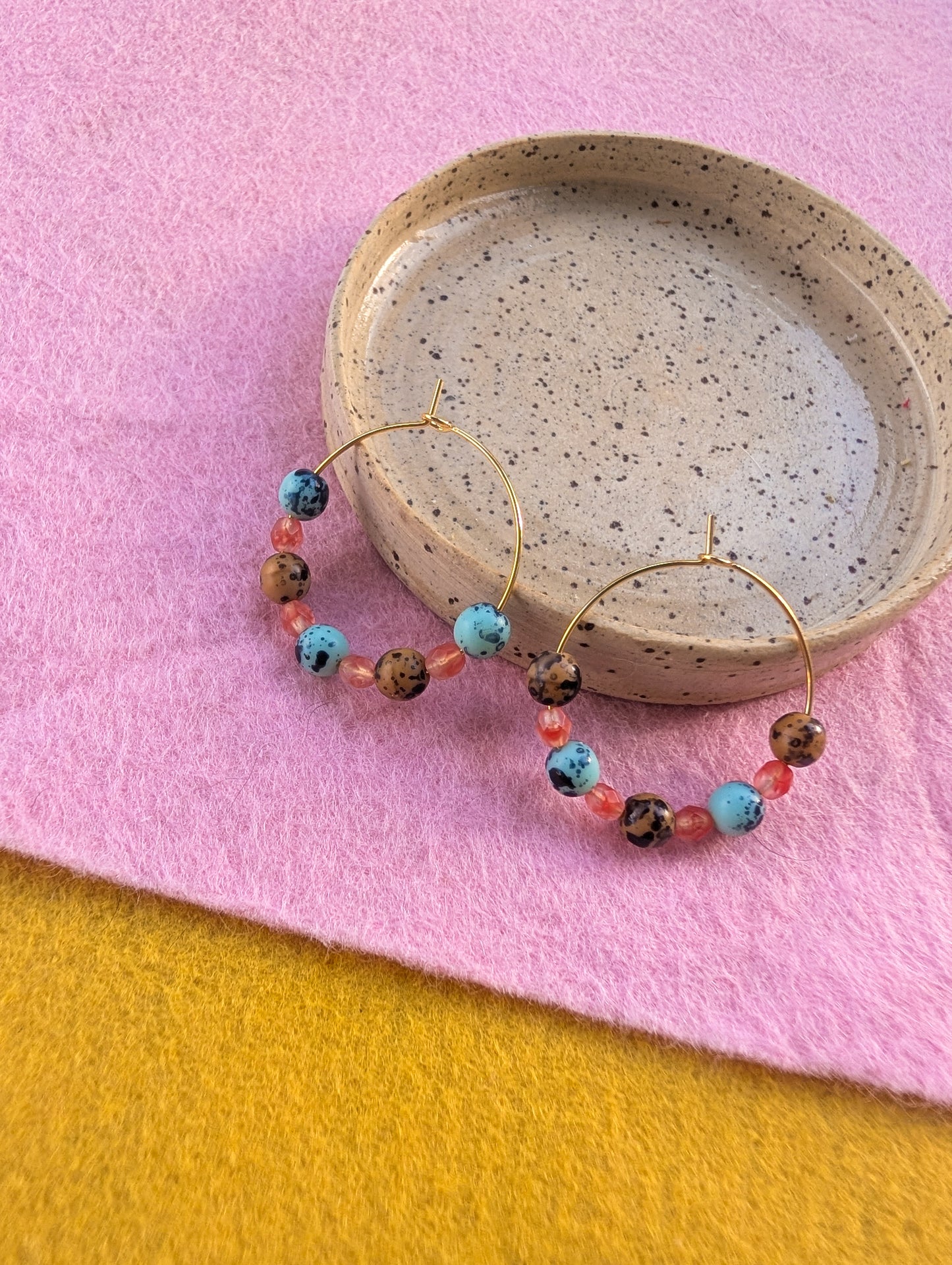 Daily Hoops - Leopard Spots - Blue, Amber, Peach