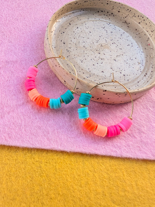 Daily Hoops - Summer Heishi - Colorblock Dark to Light