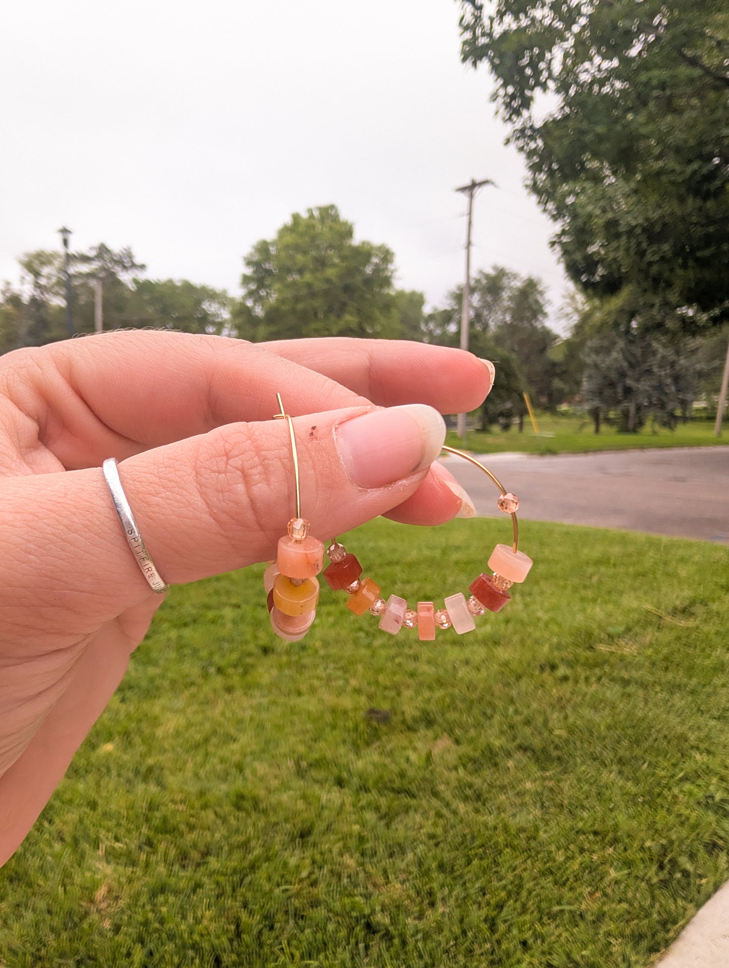 Daily Hoops - Sunstone & Peach Zircon - Peach