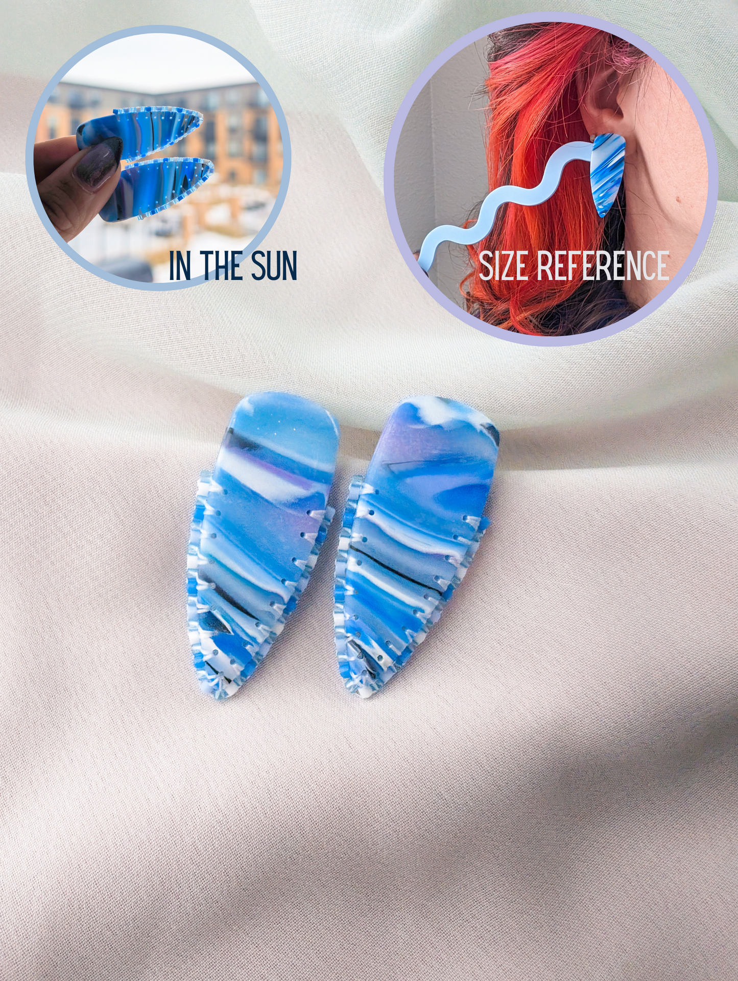 Daggers - Beaded - Blue Agate - Buffed